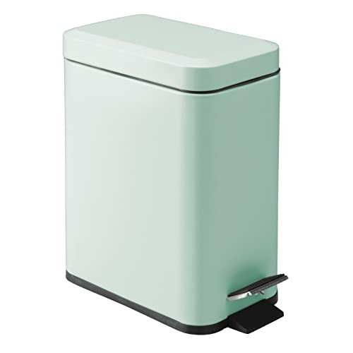 Mdesign Cubo de Basura Rectangular con Capacidad de 5 litros - Compacto contenedor de residuos con cubeta Interior para Oficina, baño o Dormitorio Verde Menta Reacondicionado Discount