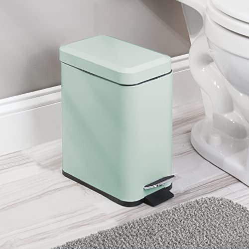 Mdesign Cubo de Basura Rectangular con Capacidad de 5 litros - Compacto contenedor de residuos con cubeta Interior para Oficina, baño o Dormitorio Verde Menta Reacondicionado Discount