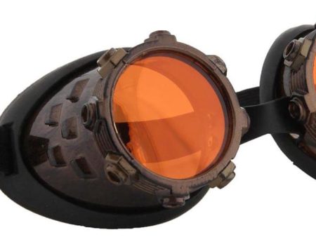 Steampunk CyberSteam Costume Goggles Gold Orange Adult Discount