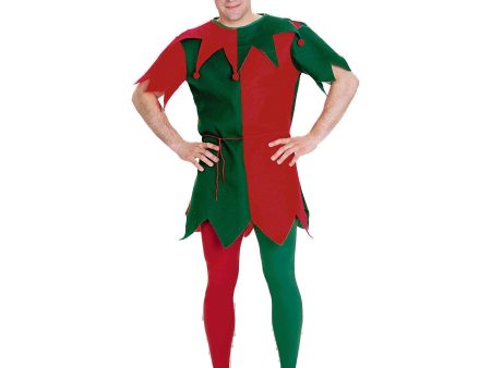 Christmas Holiday Elf Costume Tights Adult: Red & Green Online