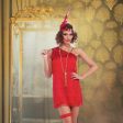 Sexy Red 20 s Fringe Flapper Adult Costume Supply