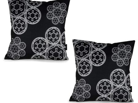 Star Wars Black Throw Pillow | White Imperial Logo | 20 x 20 Inches | Set of 2 Online Sale