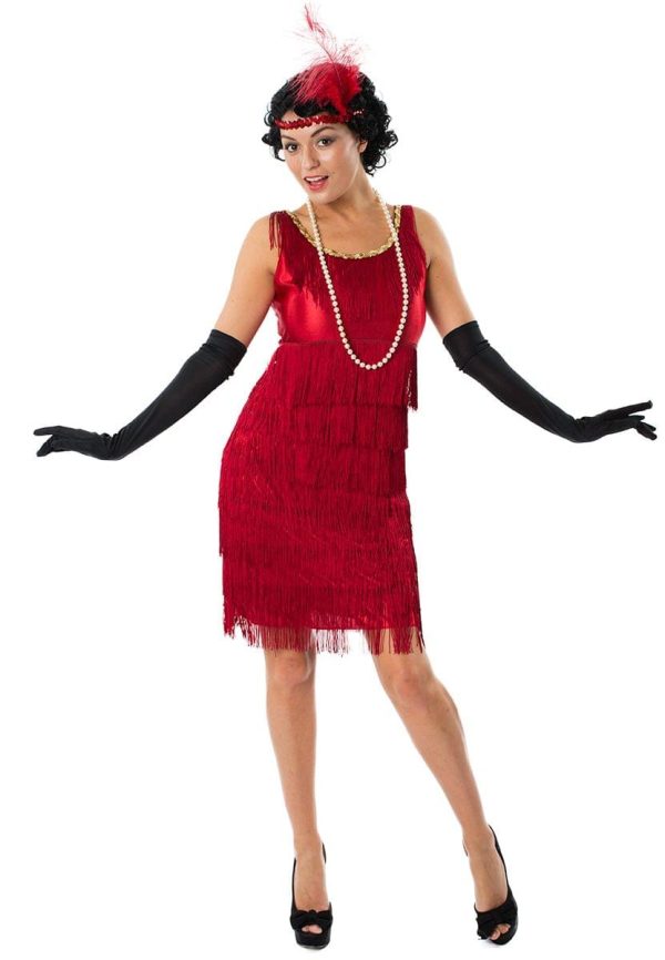 1920s Red Flapper Women s Costume Dress Cheap