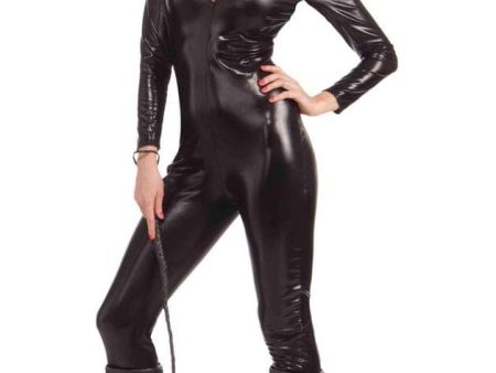 Sexy Feline Woman Black Bodysuit Adult Costume For Cheap