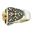 14k gold & sterling silver pirate skull and crossbones ring Hot on Sale