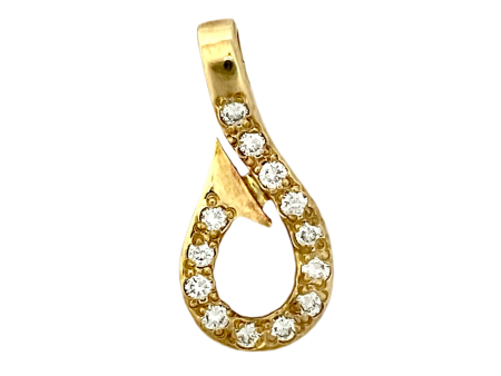 14k Gold Diamond Hook Pendant Online