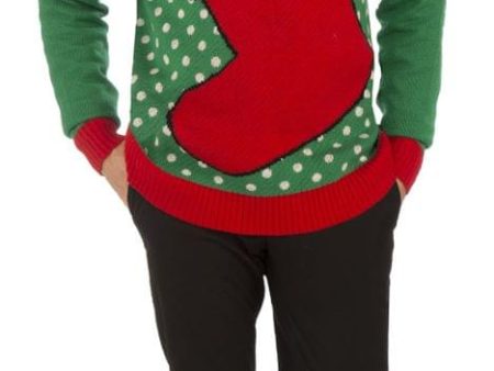 Naughty Stocking Ugly Christmas Sweater Adult on Sale