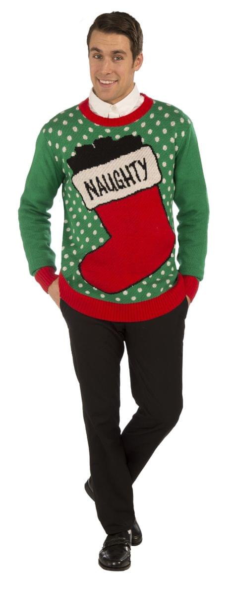 Naughty Stocking Ugly Christmas Sweater Adult on Sale