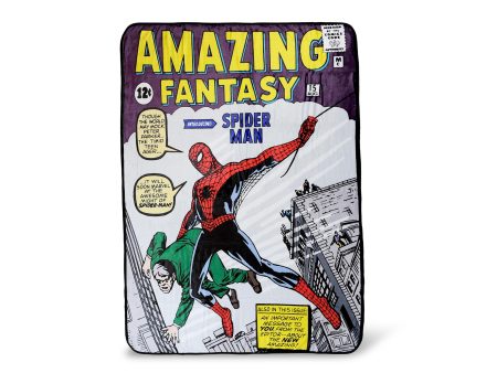 Marvel Spider-Man Amazing Fantasy No. 15 Fleece Throw Blanket | 60 x 45 Inches Online