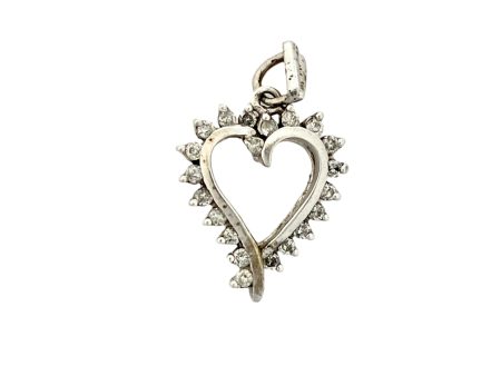 10k white gold Diamond heart Cheap