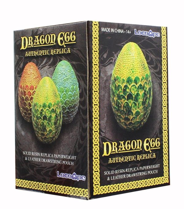 Dragon Egg Paperweight Replica | Solid Resin 4.5-Inch | Fleece Pouch | Green Online Hot Sale