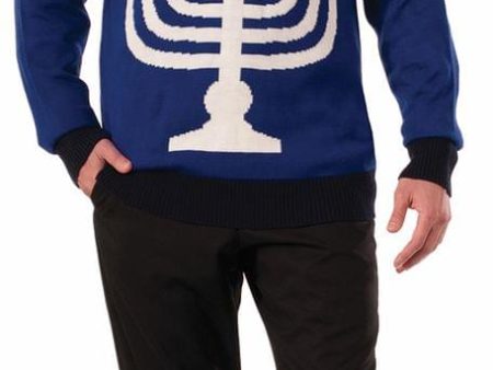 Hanukkah Adult Ugly Costume Sweater Menora Supply