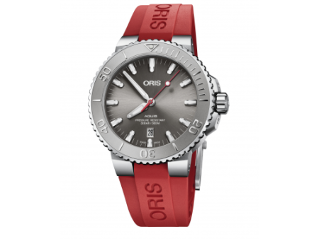 Oris Aquis Date Relief Red Rubber 43mm Dive Watch Sale