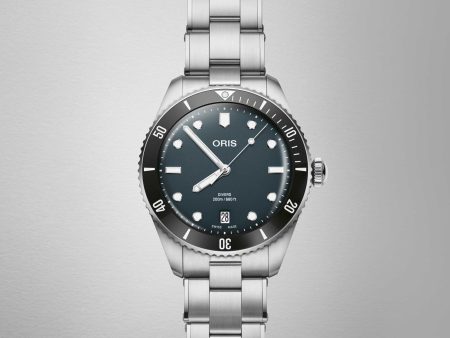 Oris Divers Date Blue Dial Watch 01 733 7795 4055-Set Sale